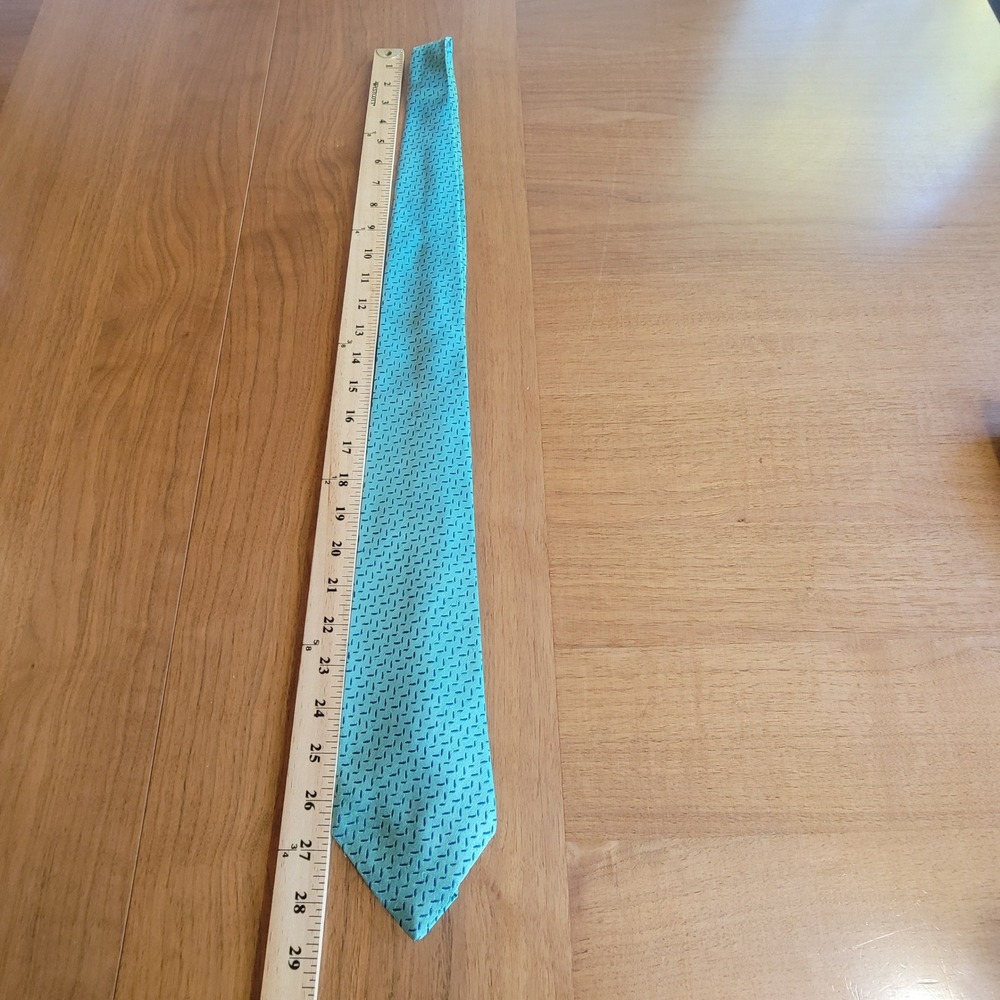 Charvet Silk Geometric Dash Necktie Mens OS Green Fair Made in France